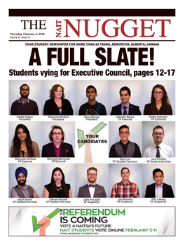 Students Vying for Executive Council, Pages 12-17