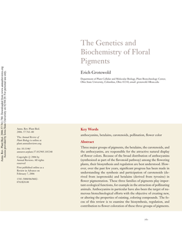 The Genetics and Biochemistry of Floral Pigments