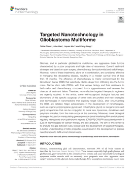 Targeted Nanotechnology in Glioblastoma Multiforme