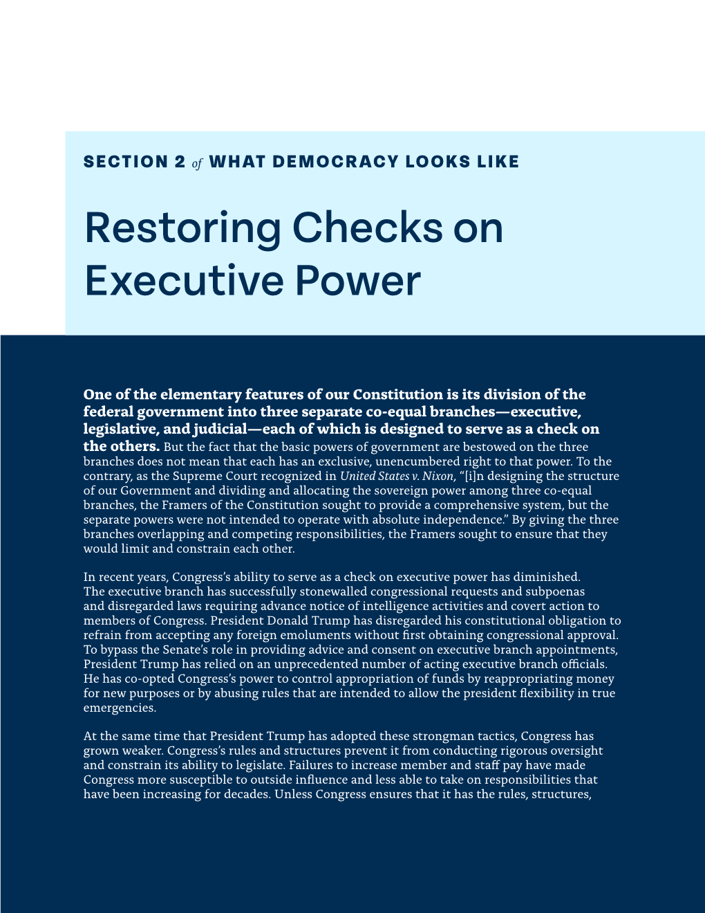 Restoring Checks on Executive Power