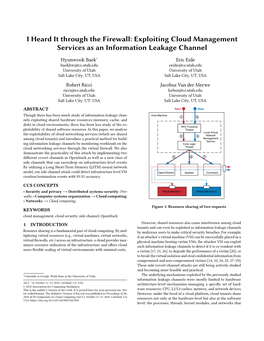 Exploiting Cloud Management Services As an Information Leakage Channel