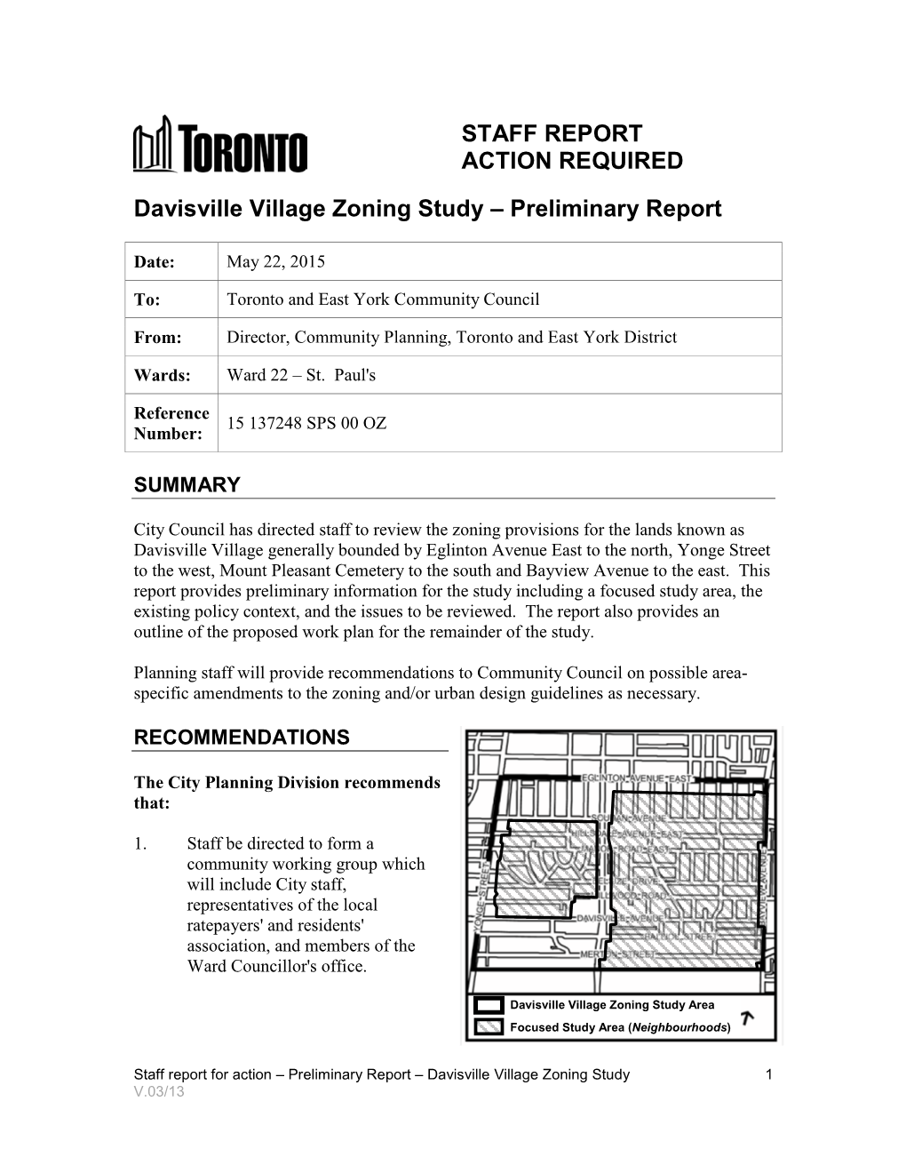 Davisville Village Zoning Study – Preliminary Report