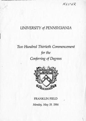 1978 Commencement Program, University Archives, University Of