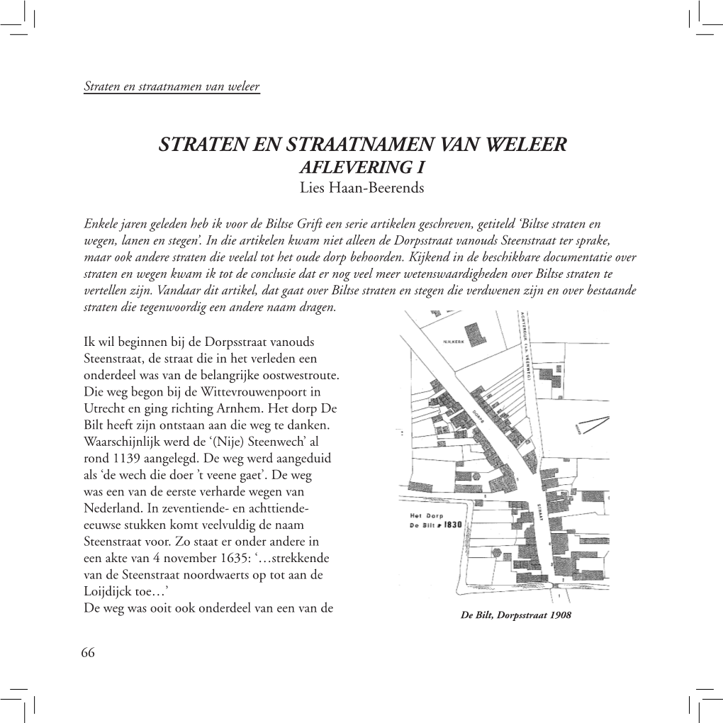 Straten En Straatnamen Van Weleer