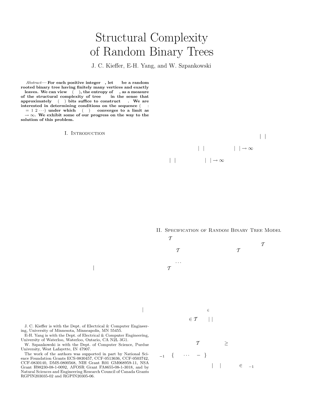 Structural Complexity of Random Binary Trees J