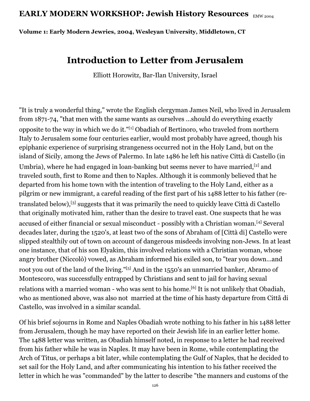 Letter from Jerusalem by Obadiah of Bertinoro