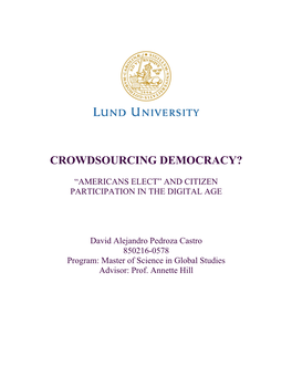 Crowdsourcing Democracy?