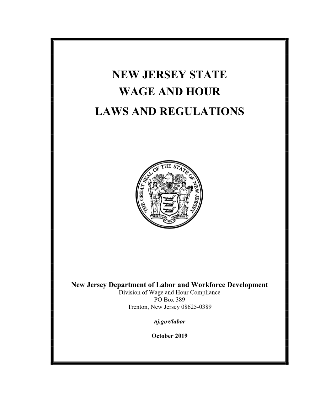 New Jersey State Wage and Hour Laws and Regulations