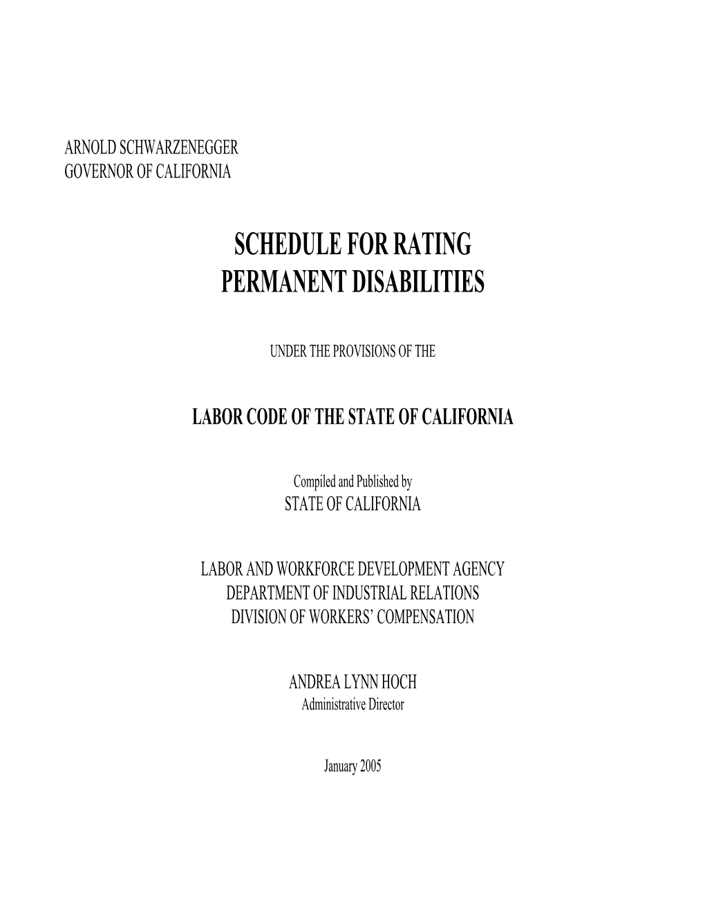 Permanent Disability Rating Schedule