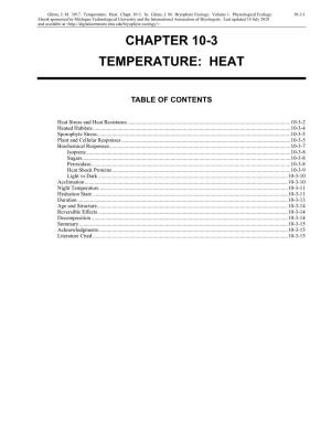 Volume 1, Chapter 10-3: Temperature: Heat