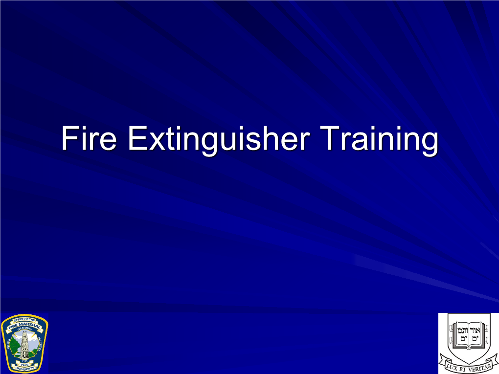Fire Extinguisher Training Course Overview