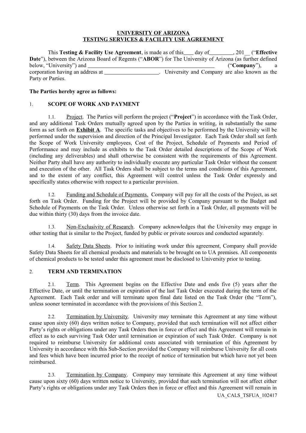 Industry Sponsored Research and Option Agreement (AZ Choice 1) (00042330)