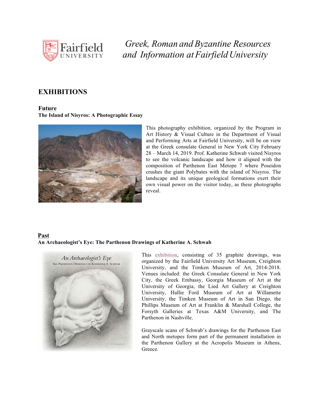 Greek, Roman and Byzantine Resources and Information at Fairfield University