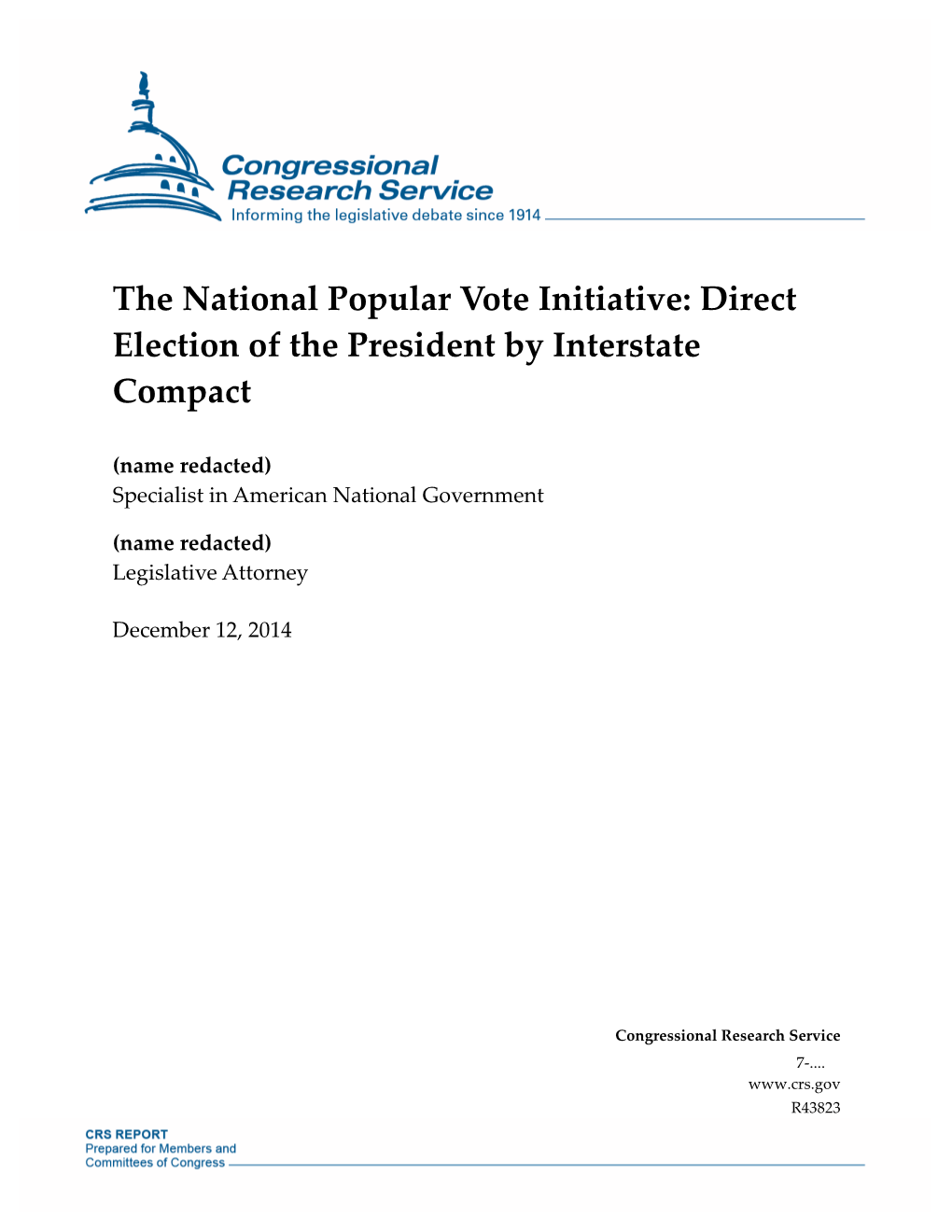 Direct Election of the President by Interstate Compact