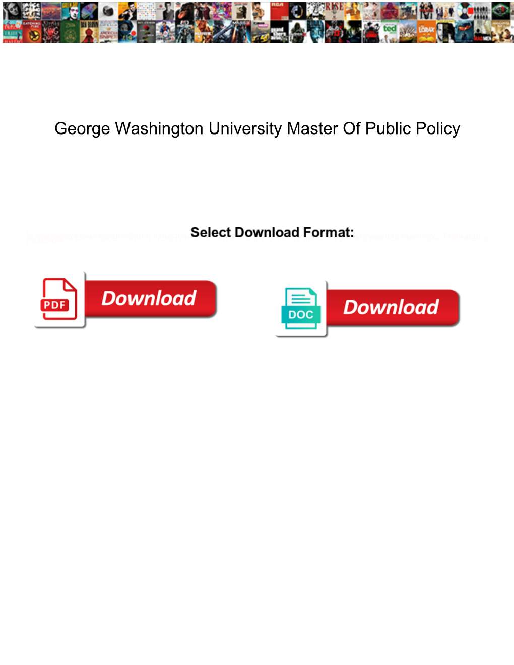 George Washington University Master of Public Policy