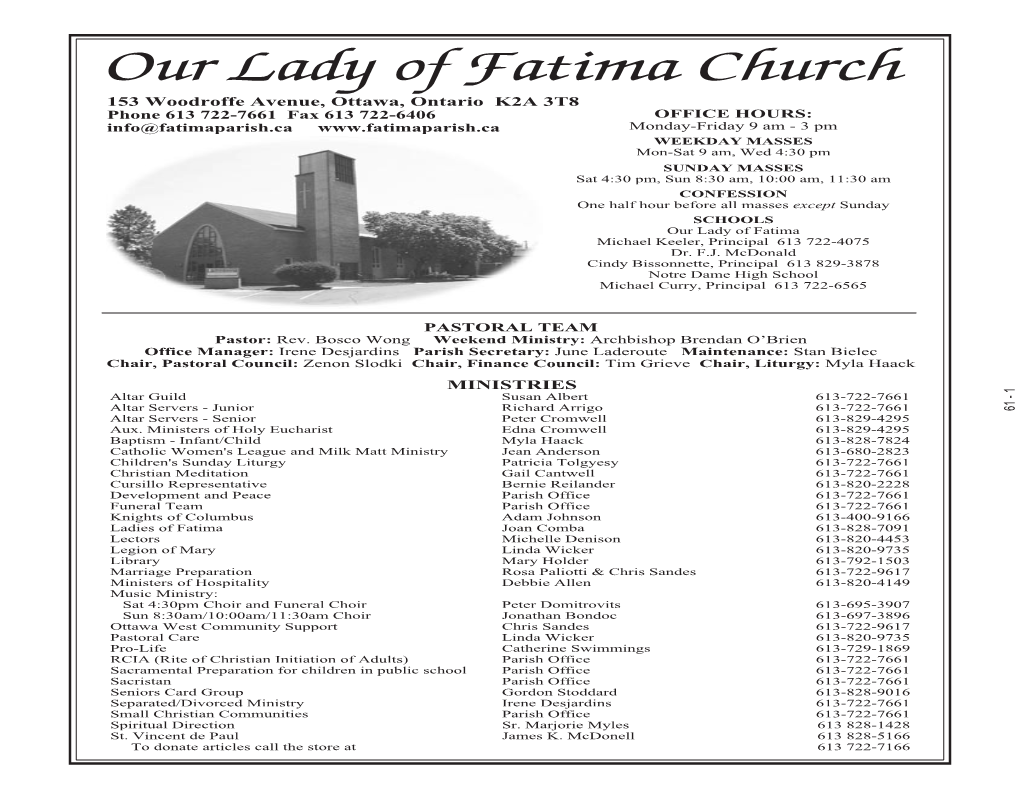 Our Lady of Fatima Church Mon