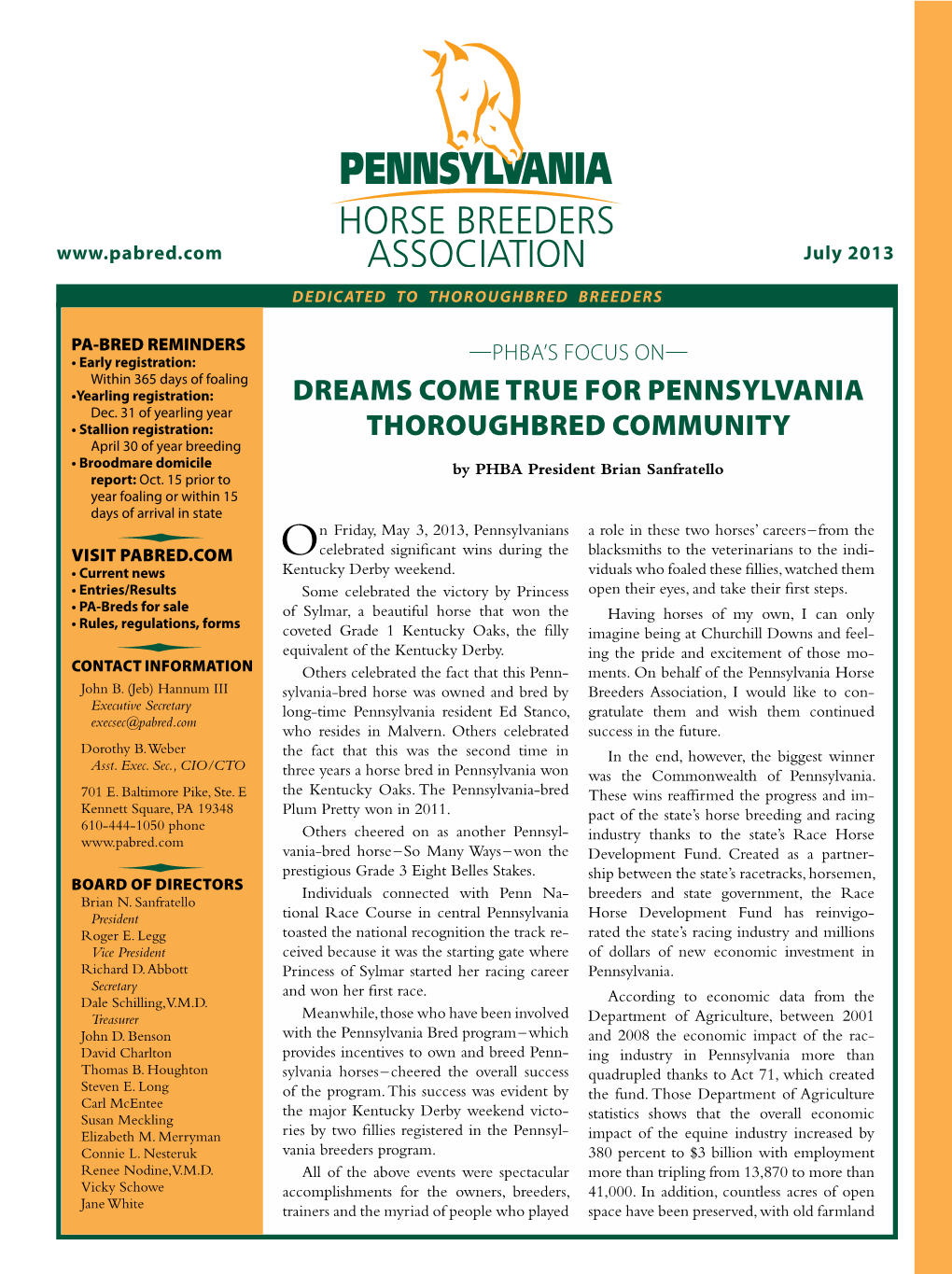 DREAMS Come True for Pennsylvania Thoroughbred