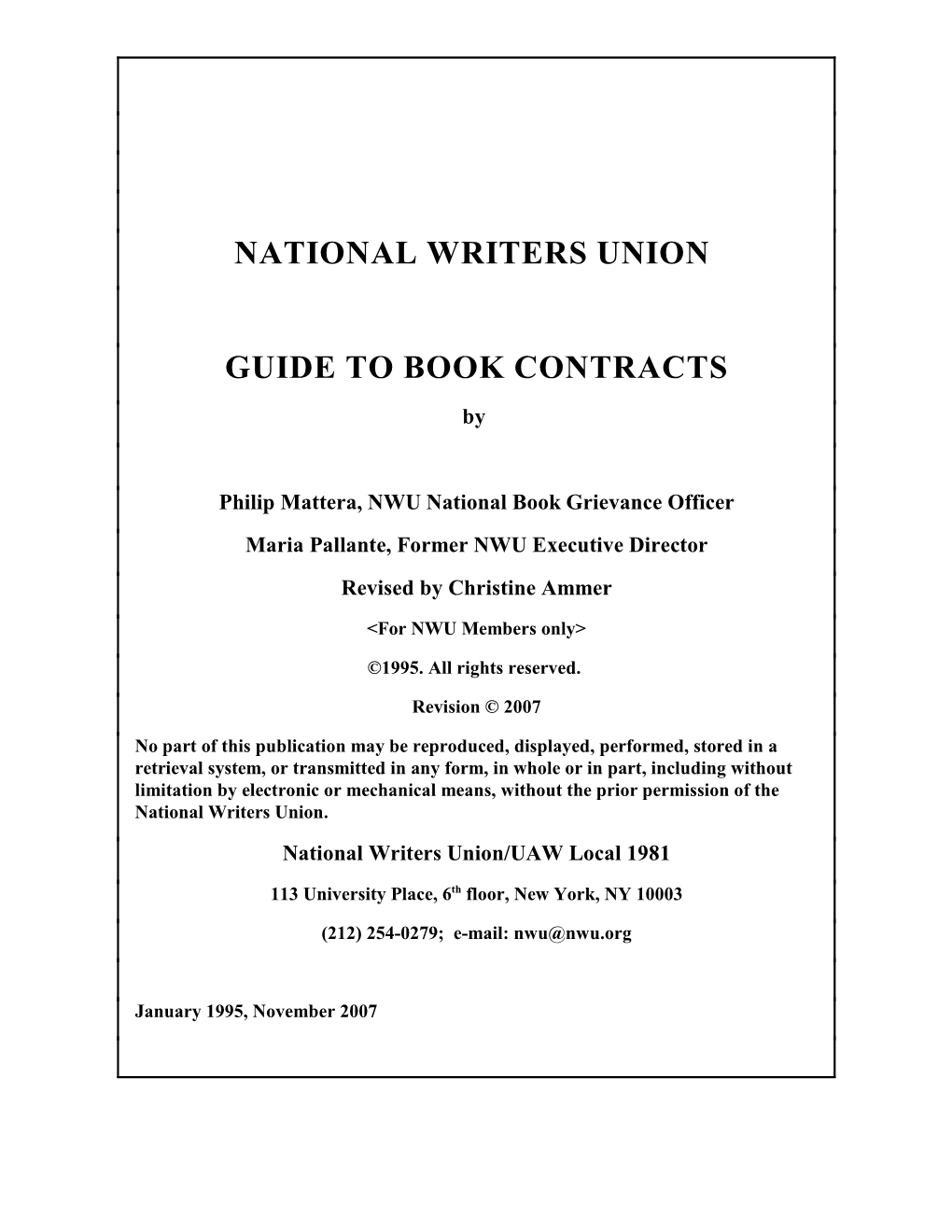 Guide to Book Contracts