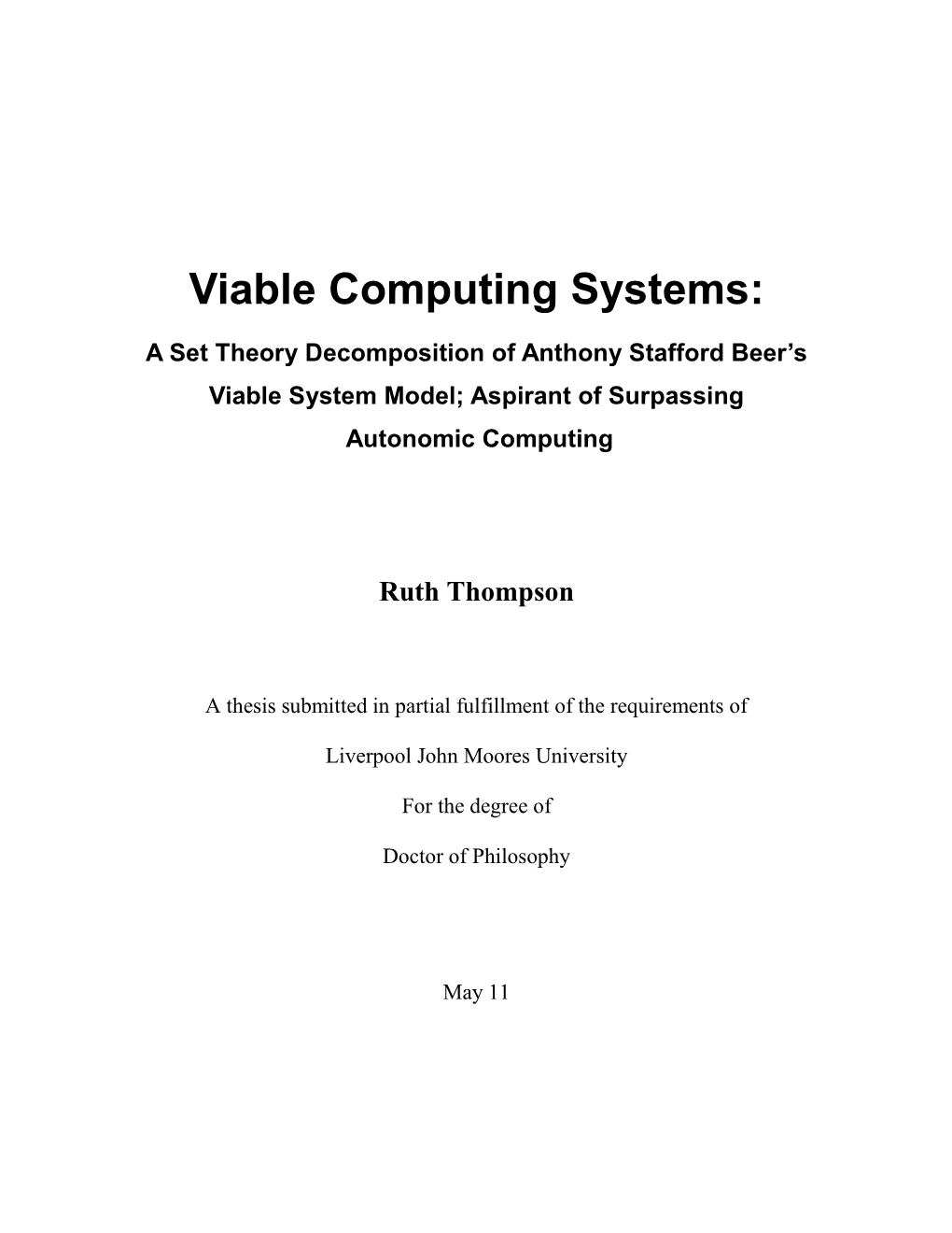 Viable Computing Systems