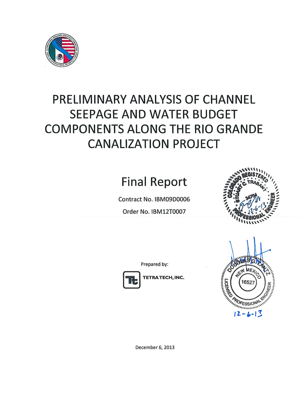 Water Budget Study Final Report