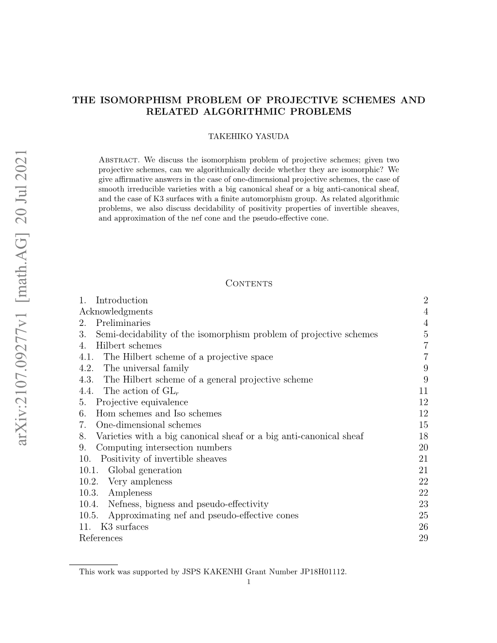 The Isomorphism Problem of Projective Schemes and Related Algorithmic Problems