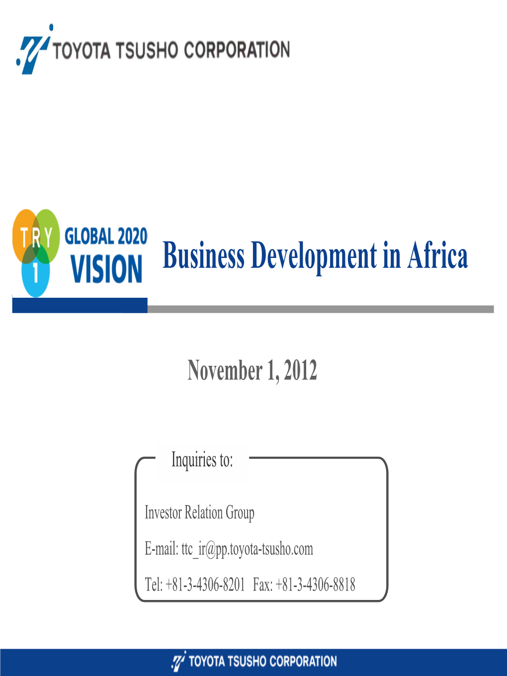 Business Development in Africa