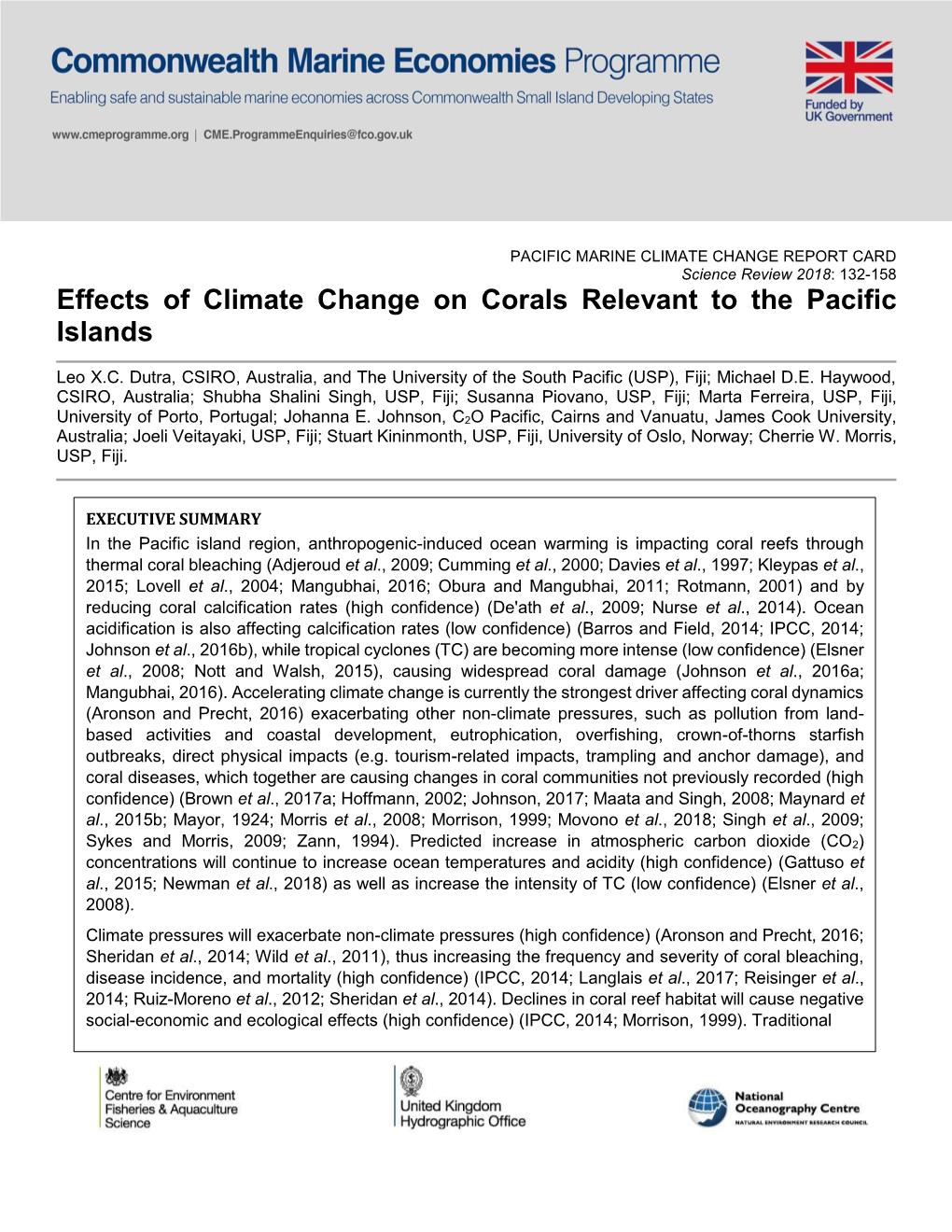 Corals Relevant to the Pacific Islands