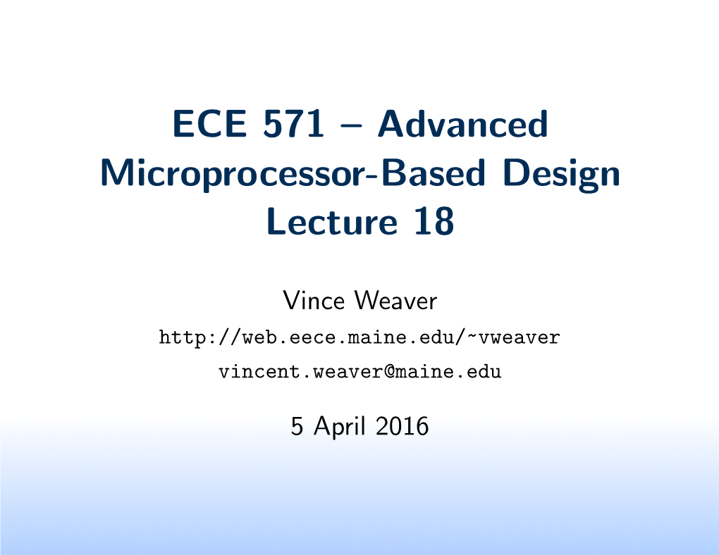 Advanced Microprocessor-Based Design Lecture 18