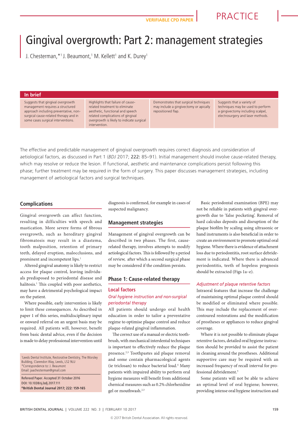 Gingival Overgrowth: Part 2: Management Strategies