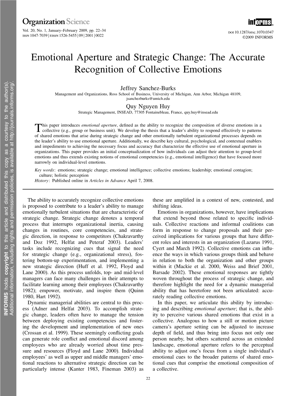 Emotional Aperture and Strategic Change: the Accurate Recognition of Collective Emotions