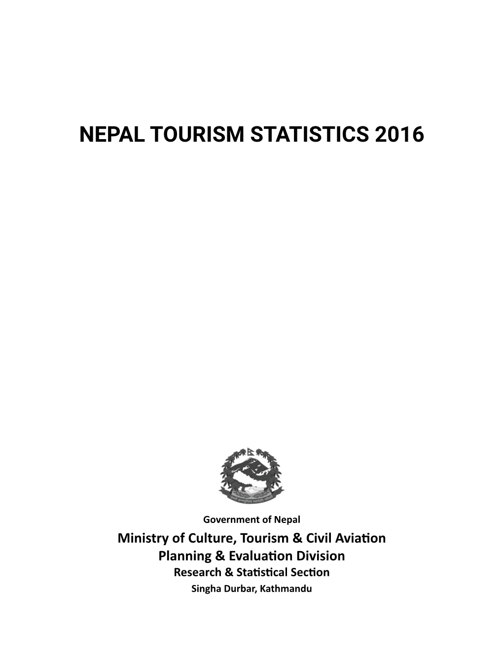Nepal Tourism Statistics 2016