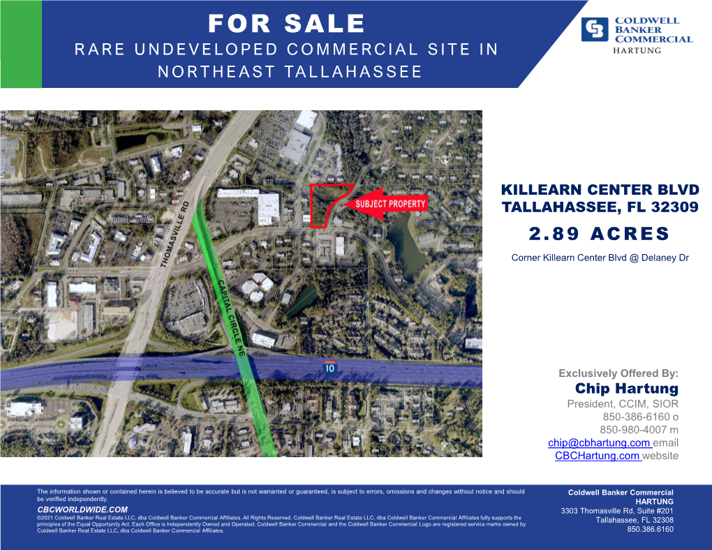 For Sale Rare Undeveloped Commercial Site in Northeast Tallahassee