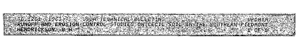 Runoff and Erosion Control Studies on Cecil Soil in the Southern Piedmont