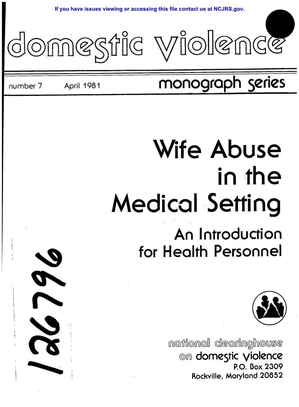 Wife Abuse Medical Setting