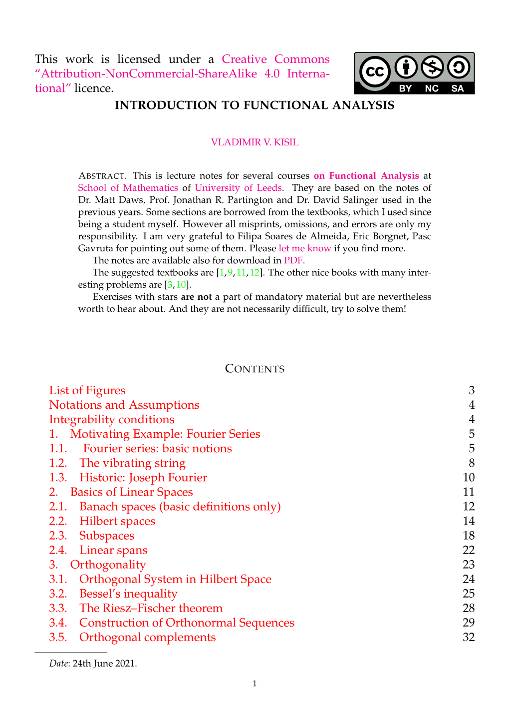 Introduction to Functional Analysis