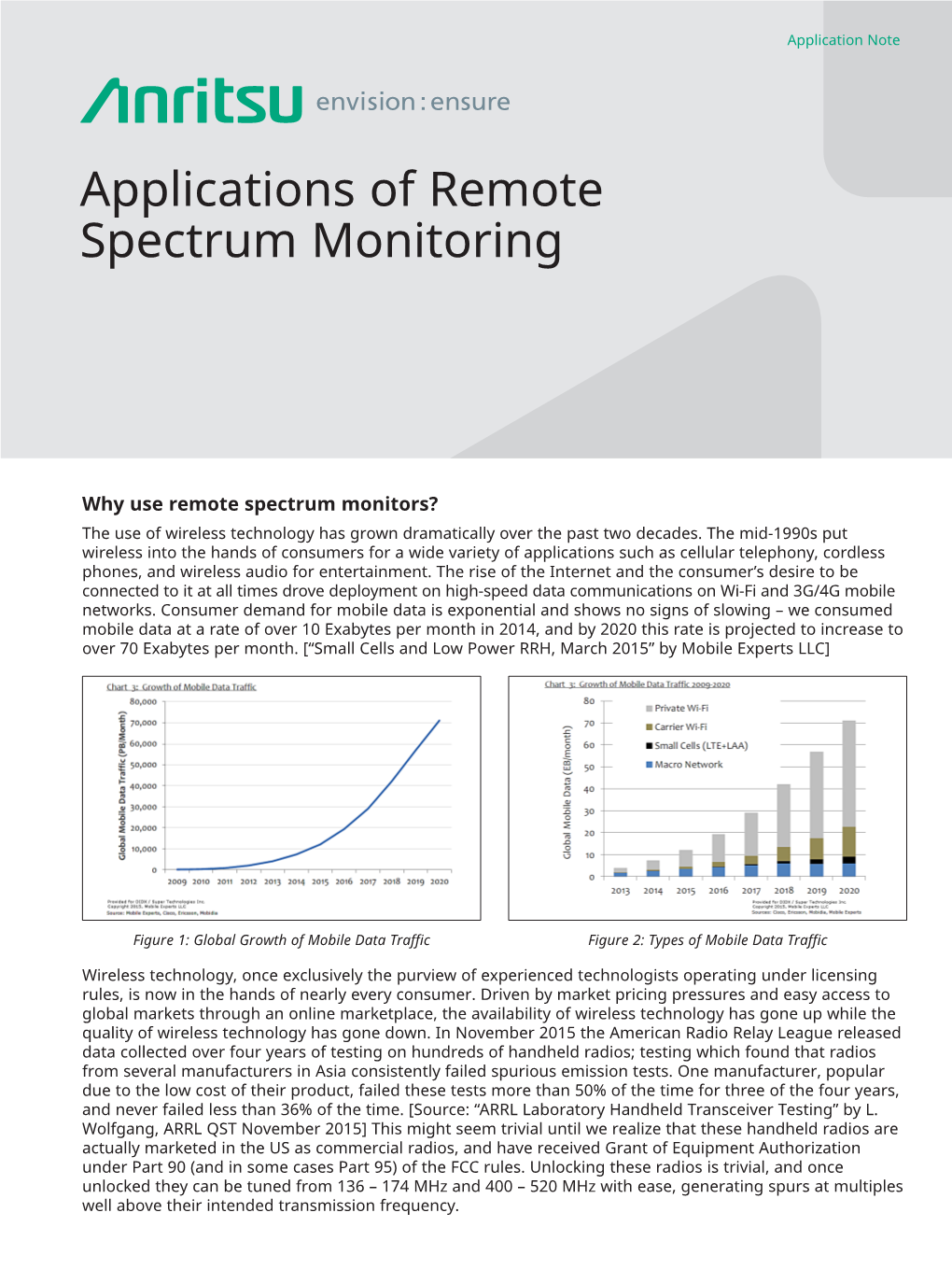 Applications of Remote Spectrum Monitoring Application Note