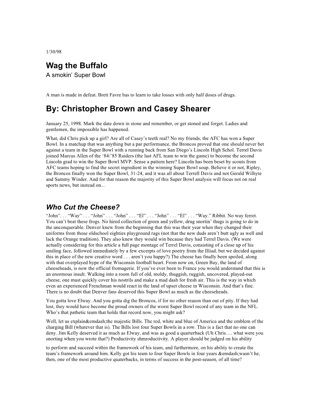 Christopher Brown and Casey Shearer