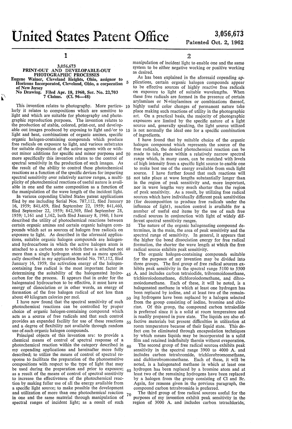 United States Patent Office Patiented (Oct