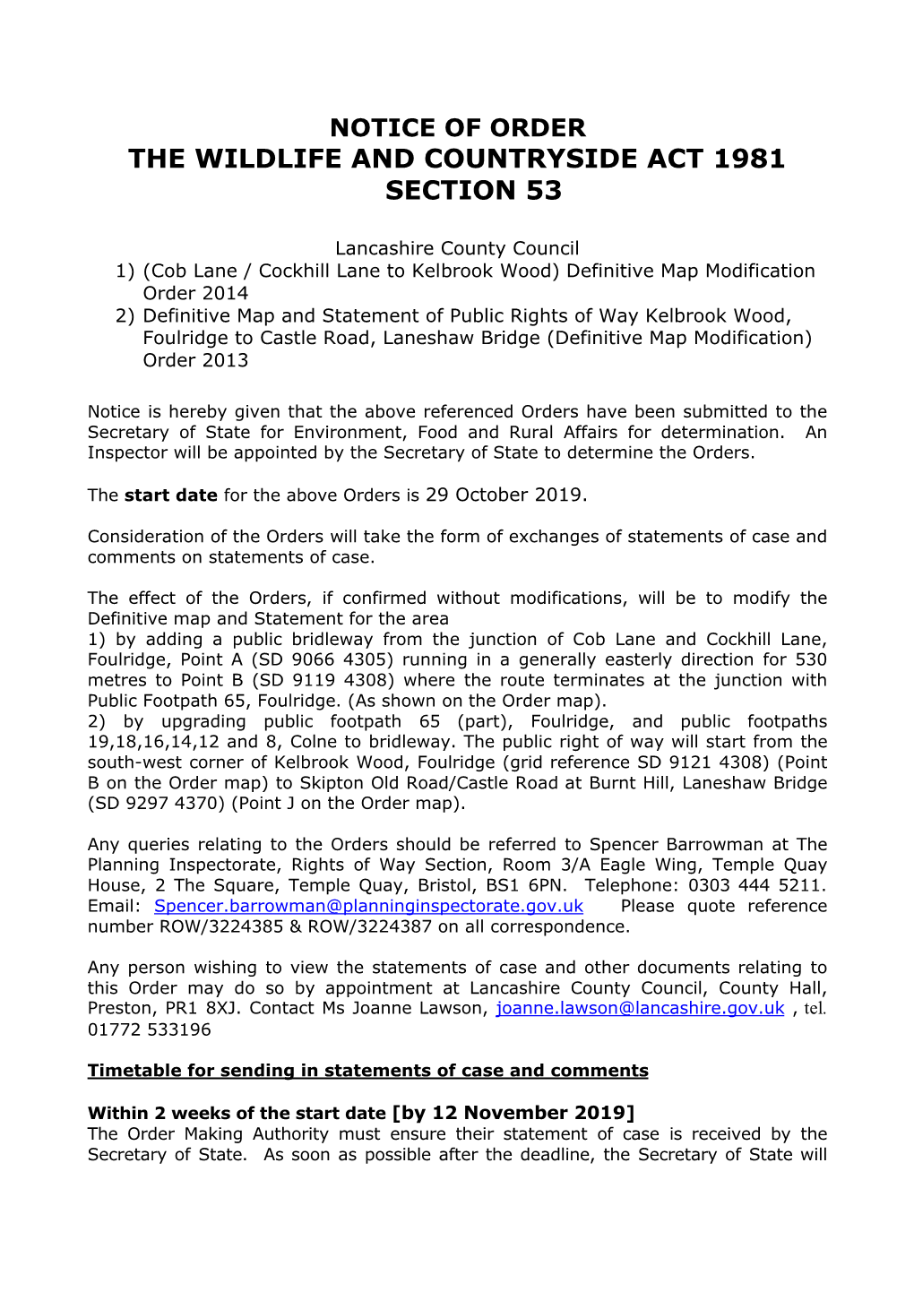 The Wildlife and Countryside Act 1981 Section 53