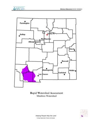 Rapid Watershed Assessment Mimbres Watershed