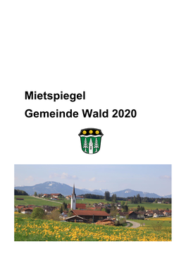 Mietspiegel Gemeinde Wald 2020