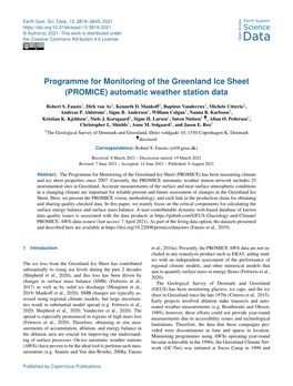 Programme for Monitoring of the Greenland Ice Sheet (PROMICE) Automatic Weather Station Data