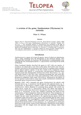 A Revision of the Genus Xanthostemon (Myrtaceae) in Australia. Telopea 3(4)