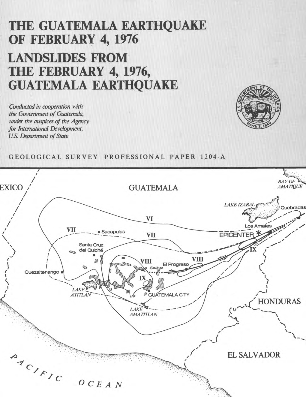 Landslides from the February 4, 1976, Guatemala Earthquake