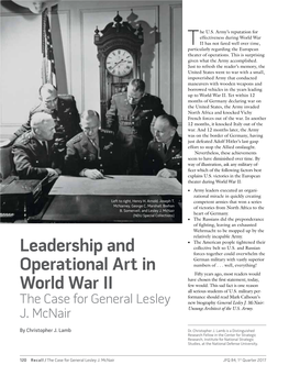 Leadership and Operational Art in World War II