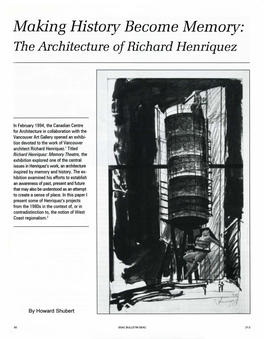 The Architecture of Richard Henriquez