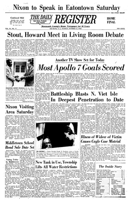 Most Apollo 7 Goals Scored SPACE CENTER, Houston Than the 11 Days Planned, He Late Yesterday, Eisele Appeared Level