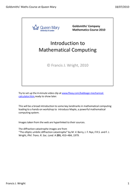 Introduction to Mathematical Computing.Pdf