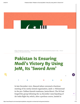 Pakistan Is Ensuring Modi's Victory by Using Jem