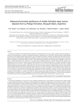 Palaeoenvironmental Significance of Middle Oxfordian Deep Marine Deposits from La Manga Formation, Neuquén Basin, Argentina